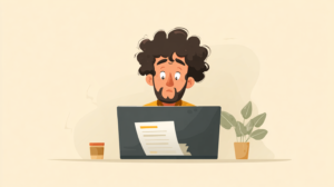 A job seeker puzzled by a generic AI-written resume, spotting a common AI resume mistake